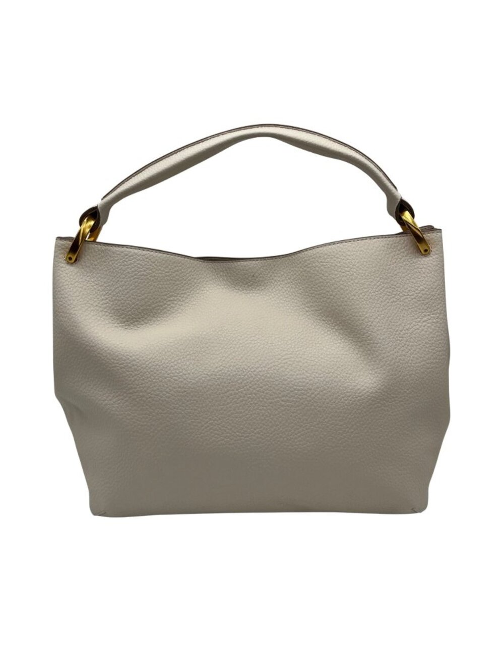 Donna Karan Ivory Pebbled Leather Slouchy Shoulder Bag